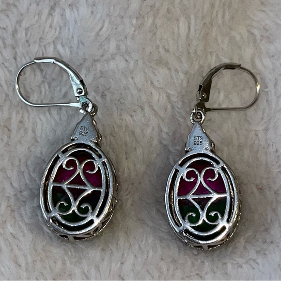 OVAL CUT WATERMELON TOURMALINE 925 STERLING SILVER - Picture 2 of 4